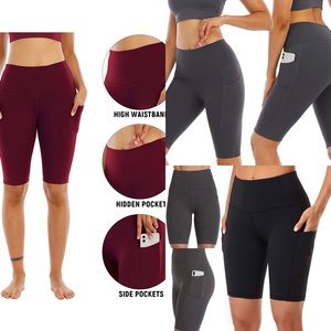 Bundle of 3 Yoga Side Pockets High Waist Workout Running Shorts